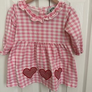 Cecil & Lou Pink Gingham Dress with Hearts
